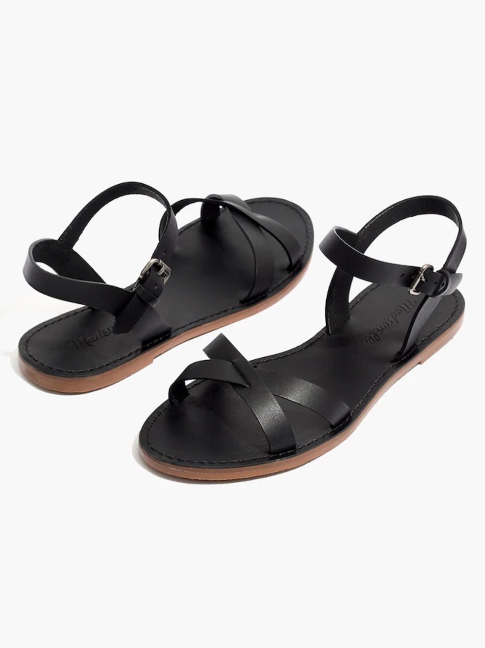 Madewell The Boardwalk Crisscross Sandal Black Leather Strappy Shoes